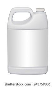 White Gallon Jug With Empty Label, Isolated