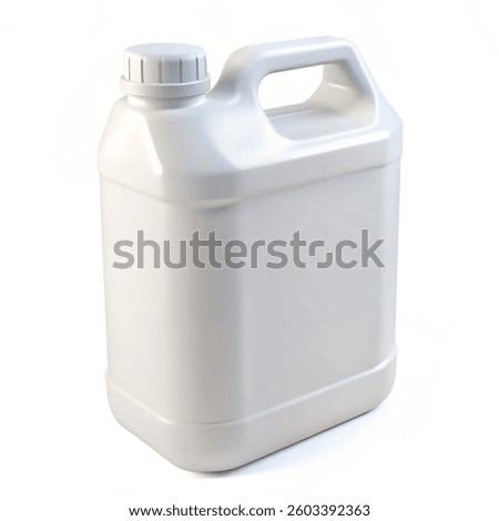 white gallon plastic containers or bottle isolated on white background, Blank white plastic jerry can with white bottle cap