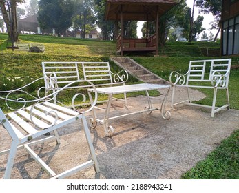 White Garden Chair In A Park