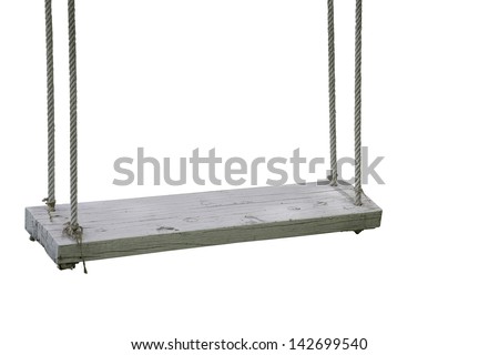 White garden swing hanging isolate on white background