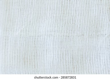 White Gauze Texture Close Up Photo As Background