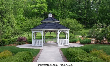 White Gazebo In The Park