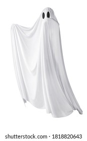 White ghost isolated over white background