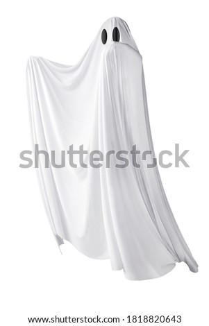 White ghost isolated over white background