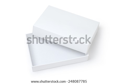 white gift box on white background