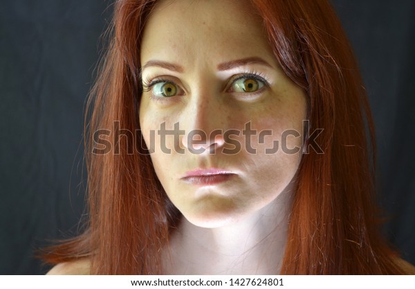 White Girl Red Hair Green Eyes Stock Photo Edit Now 1427624801