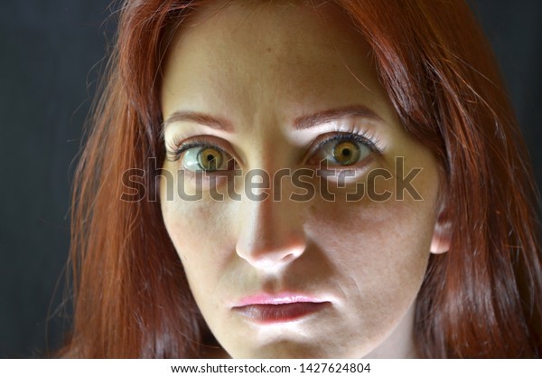 White Girl Red Hair Green Eyes Stock Photo Edit Now 1427624804