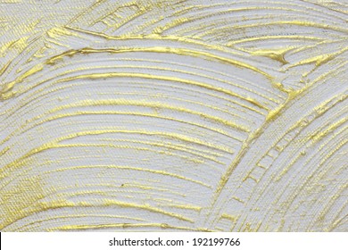 White and gold acrylic textured painting background