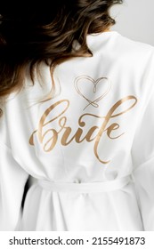 White gold brunette bride's robe (authoring photo)