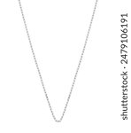 white gold chain necklace on white background