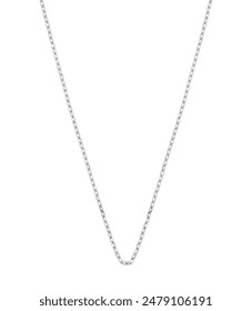 white gold chain necklace on white background