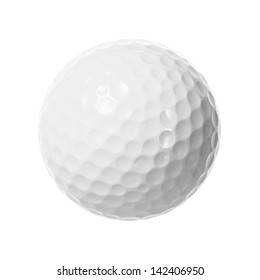 White Golf Ball Isolated