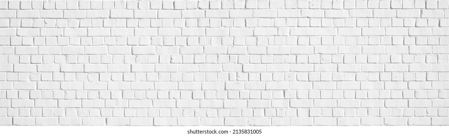 White gray light damaged rustic brick wall brickwork stonework masonry texture background banner panorama	