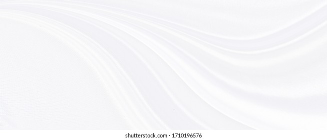 Белая серая атласная текстура, которая представляет собой белый серебристый тканевый шелковый панорамный фон с красивым мягким рисунком размытия.