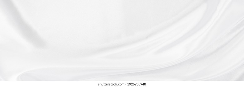 White Gray Satin Texture That Is White Silver Fabric Silk Panorama Background With Beautiful Soft Blur Pattern Natural.