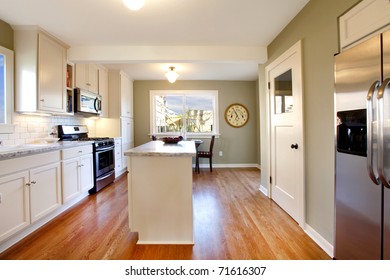 White And Green Gorgeous Kitchen In An Old Craftsman House In Tacoma, WA