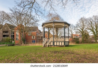 White And Green Wooden Music Pavillion