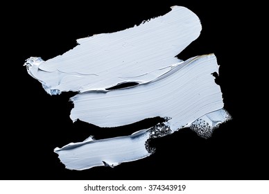 White Grunge Brush Strokes Paint On Black Background