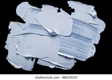 White Grunge Brush Strokes Paint On Black Background