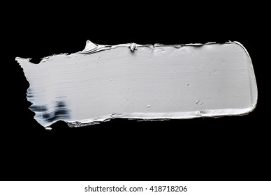 White Grunge Brush Strokes Paint On Black Background