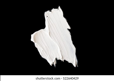 White Grunge Brush Strokes Paint On Black Background