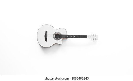 White Guitar On White Background