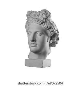 White Gypsum Statue Of Apollo's Head