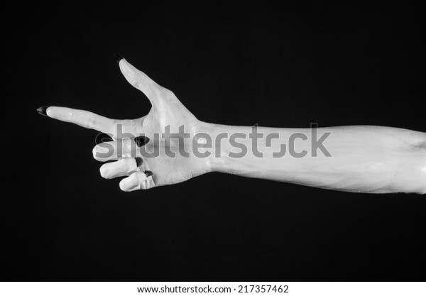 White Hands Death Black Nails White Stock Photo Edit Now 217357462