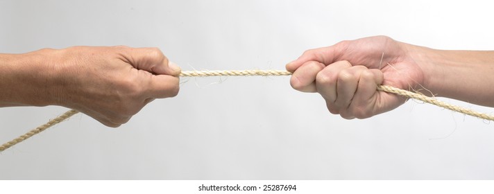 White Hands In Tug Of War