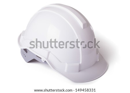 White Hard Hat with Clipping Path