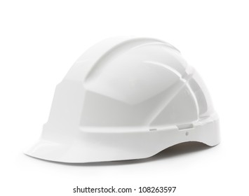 White Hard Hat, Isolated On White