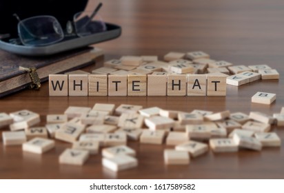 White Hat Hacker Concept Represented By Wooden Letter Tiles