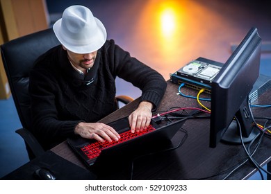 White hatter ethical hacker working on a computer network