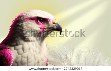 White hawk Realistic, optimistic background for poster