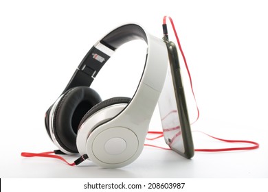 White Headphones Isolated for use your graphic design