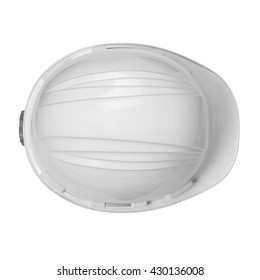 White helmet isolated on white background with clipping path top view.
