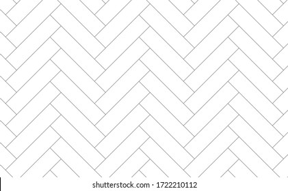 White Herringbone Wall Seamless Texture With Black Outline