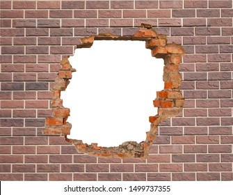 White Hole In Brick Wall. 