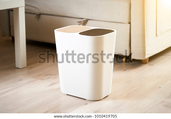 White Home Trash Can Stock Photo (Edit Now) 1010419705