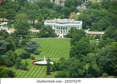 White House Aerial View From The Top Of Washington Monument, Washington, District Of Columbia DC, USA