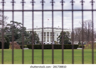 White House Christmas Through Security Fence