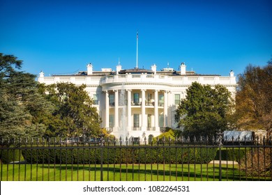 The White House Illuminated By Evening Sun, Washington DC