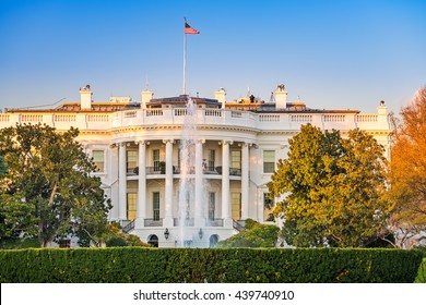 The White House Illuminated By Evening Sun, Washington DC