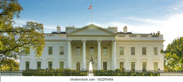 The White House From The Norh Lawn In Washington DC