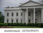 The White House, north entrance exterior, portico, home of the President of the United States of America, Washington, D.C.