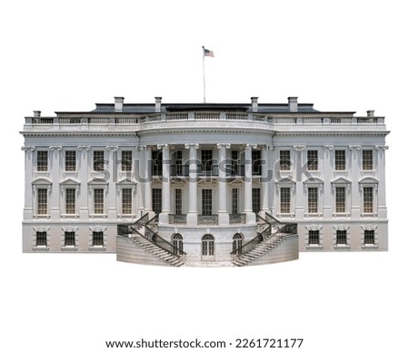 The White House on a plain white background