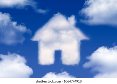 White house shaped cloud on blue sky - Powered by Shutterstock