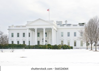 The White House In Snow - Washington DC, USA