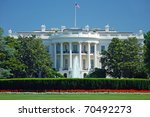 The White House in Washington DC with beautiful blue sky