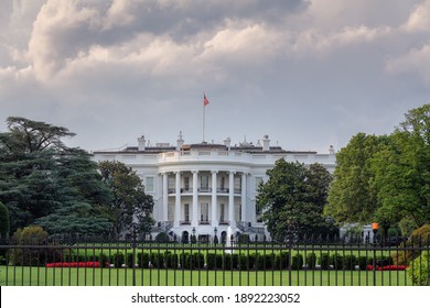 The White House In Washington DC At Beautiful Sunset, USA